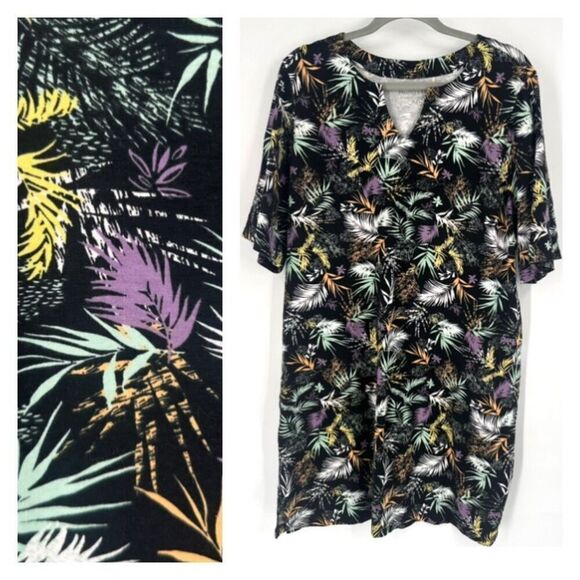NWOT Hang Ten Women's Seahorse in Black Hang Ten Ladies UPF 50+ Dress Size XXL - Picture 1 of 12
